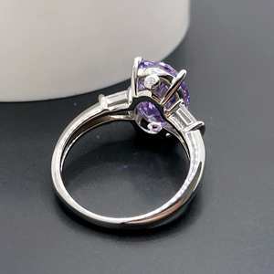 Oval Cut Natural Purple <b>Amethyst</b> 925 Sterling Silver Gemstone <b>Ring</b> Women's Fine Jewelry Special <b>Amethyst</b> Silver <b>Ring</b> - Product Image 4