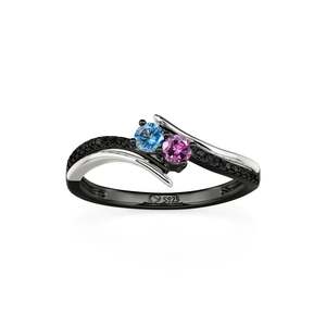 Anillo de boda Jeulia Parallel Meet personalizado con piedra de nacimiento para mujer - Product Image 3