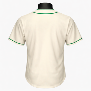 Camiseta de Béisbol Personalizada con Ribete Verde, Uniforme de Equipo con Botones, Transpirable y de Secado Rápido - Product Image 2