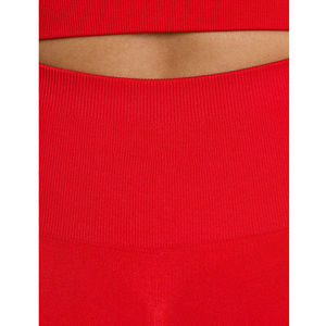 Ensemble de sport 2 pièces pour femme, décontracté, uni, taille haute, haut court et leggings, séchage rapide, respirant, 100% coton, pour la course à pied - Product Image 4