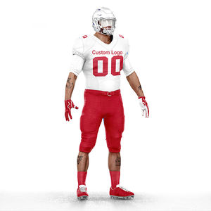 High Quality Red <b>White</b> Breathable Customizable Adult American <b>Football</b> Uniform Popular Sport Team Wear with Plus Size Feature - Product Image 1