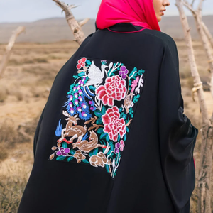 2024 Kaftan turc EID modeste islamique les abaya robe dos personnalisé fleur broderie Oem personnalisé vêtements islamiques robe de prière - Product Image 5