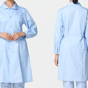 Robe d'hôpital Robe bleue de patient Robe de patient Robe fendue à manches longues Vêtements de patient rayés Pantalon de gommage - Product Image 2