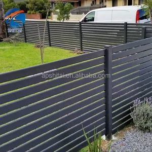 Easily Assembled Security Decorative Aluminium Fence Garden Pool Slat Panels Metal Fence Garden Privacy Fence Panels