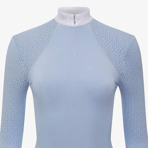 Top vente femmes vêtements équestres chemise équitation spectacle chemise hauts manches longues couches de base spectacle chemise à vendre - Product Image 3