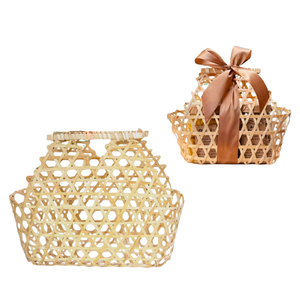 PANIER CADEAU EN BAMBOU multi-usages éco-conscient tissé à la main grand panier de rangement pour l'emballage de cadeaux de fête artisanat du Vietnam - Product Image 1