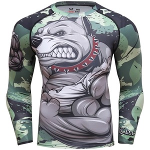 Rashguard unisexe en polyester spandex pour la course à pied Jiu Jitsu Kickboxing Training Gym Sports Blouse Compression Sublimation Jiu Jitsu - Product Image 1