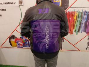 Hot Selling OEM/ODM Unisex Leather <b>Jackets</b> High Street Vintage <b>Patchwork</b> Embroidery Eco-Friendly Windproof Breathable Stand - Product Image 4