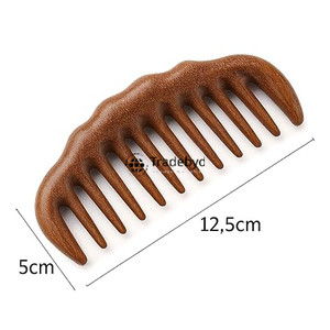 Tradebyd Peigne à barbe en bois pour hommes Peigne de toilettage naturel Outil de coiffure antistatique pour poche - Product Image 3