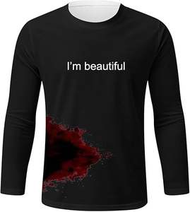 Soy hermosa camisa sangrienta Soy fina Camiseta de talla grande y camiseta transpirable Novedad Camiseta divertida con estampado de letras para hombre. - Product Image 4