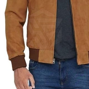Chaqueta Bomber de Cuero Vintage para Hombre, Ropa de Invierno, Cuello Alto, Estilo Urbano, Logotipo Frontal, Elegante - Product Image 6