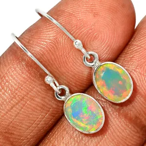 Opal đá quý bông tai 925 sterling bạc Opal đồ trang sức ethiopian Opal Bạc đồ trang sức