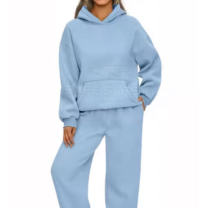 Survêtement à capuche décontracté personnalisé du fabricant OEM pour femmes ensemble de piste de jogging grande taille pour l'hiver vêtements d'entraînement pour femmes - Product Image 3