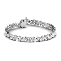 Bracelet de tennis en diamant de forme mixte 8 carats E Color VVS2 Clarity Lab Créé Diamond Solid 14K White Gold Prong Set