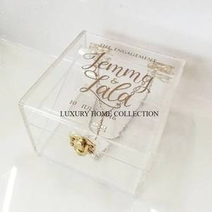 Caja de tarjetas de decoración de boda de acrílico transparente superventas, caja de acrílico de tamaño y forma personalizada de Calidad exclusiva clásica - Product Image 1