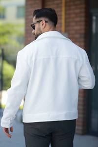 Vêtements d'extérieur décontractés à manches longues zippés kaki d'hiver pour hommes veste Streetwear à col en velours côtelé avec décoration à boutons tissu chaud - Product Image 4