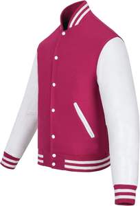 Vestes d'université personnalisées unisexe pour étudiants et athlètes Tissu de laine Manches en cuir PU avec logo Fourniture OEM - Product Image 3