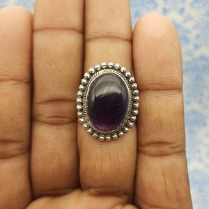 Bague pour femme élégante en argent massif 925 de haute qualité Ensemble de pierres précieuses améthyste africaine audacieuse Bijoux fins pour les mariages et les fêtes - Product Image 5