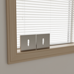 Stainless Steel Keyhole Escutcheon Pair OB Rectangular HOPPE with 2mm Thickness F69 Escutcheon E847NS for Blinds <b>Shades</b> Shutters - Product Image 3