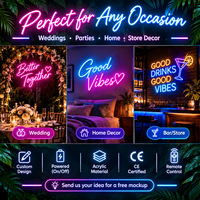 Enseigne néon personnalisée LED, logo et nom sur mesure, vente en gros, directement de l'usine, OEM ODM, décoration professionnelle