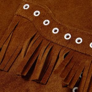 Chaqueta Vaquera con Flecos Personalizada al por Mayor de Primera Calidad para Mujer, Chaqueta Vaquera Occidental y Chaqueta de Cuero para Hombre con Alta Calidad, Suave y Cómoda - Product Image 5