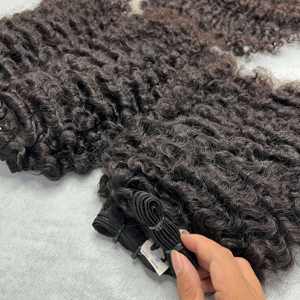 Cheveux humains bruts birmans bouclés couleur noire naturelle extensions de cheveux humains doublement étirés directement fabricant du Vietnam - Product Image 1