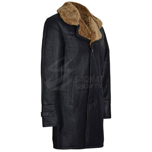 Abrigo largo de piel de oveja ligera para hombre, ropa informal transpirable con relleno de camello, superventas a un precio razonable - Product Image 3