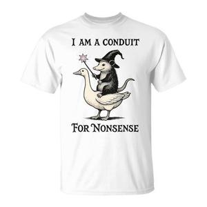 T-shirt Promozionale I'm a Conduit for Nonsense Opossum Meme Humor per Ragazzi e Ragazze - Product Image 1