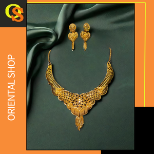 Top Sell 2025 Collar Pendientes Conjunto con 22K Chapado en oro Estilo único Las mujeres usan collar Pendientes Conjunto Joyería - Product Image 2