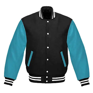 Veste légère en coton et polyester polaire personnalisée OEM pour hommes blouson d'aviateur décontracté manteau universitaire multicolore veste de baseball pour hommes - Product Image 2