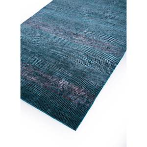Tapis Konstrukt bleu tissé à la main en laine, bambou, soie, coton biologique et jute, motif rayé, rectangulaire, pour couloir ou chambre d'adolescents HWB-1004 - Product Image 2