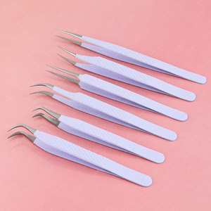 Pince à épiler d'extension de cils droits Outil de greffage pince à épiler à crochet méga volume Acier inoxydable Pointe pointue Pince à épiler d'isolation incurvée - Product Image 2