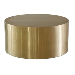 Tabela de café de alta qualidade feita de bronze para sala de estar móveis mesa de café de metal na cor de ouro fornecedor da índia