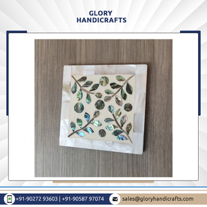 Ensemble de sous-verres en céramique de qualité supérieure Napperon carré de conception de nacre classique Tapis et tampons de thé durable - Product Image 2