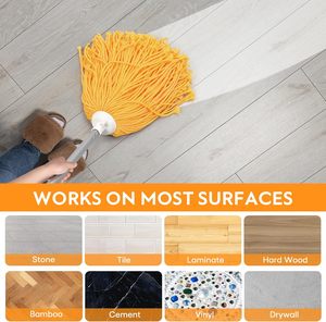 Tête de balai en microfibre écologique, durable et hautement absorbante, remplacement, auto-essorage, manche télescopique, ajustement universel pour balai - Product Image 6