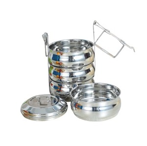 Articles à succès 2025 Boîte à lunch en acier inoxydable à 4 compartiments 8x4 Boîte à lunch indienne Belly Bento Boîte alimentaire de qualité alimentaire Durable-Parfaite - Product Image 1