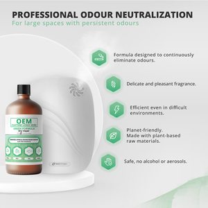 Neutralizador de Olores Estándar Dry Vapor Fórmula Verde: Olores de Tabaco, Mascotas, Peces y Humedad - Botella de 1L - OEM / Marca Privada - Product Image 4