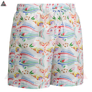 Shorts de bain pour hommes en coton 100% - Casual - Séchage rapide - Ceinture élastique - Doublure en mesh - Impression par sublimation - Product Image 2