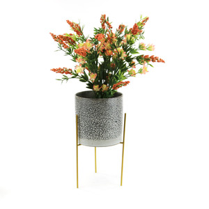 META011GD - Reversible Gold Metal Vase <b>Stand</b> - 10.25 H - Product Image 4