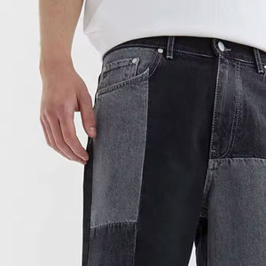 Pantalones cortos de mezclilla de trabajo con parches personalizados, estilo de ropa de calle para hombres, pantalones cortos de mezclilla al por mayor, pantalones vaqueros para hombres con servicio OEM - Product Image 3