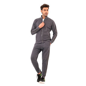 80% coton 20% polyester survêtement 2 pièces fermeture éclair sweat et pantalon vêtements actifs survêtement pour hommes - Product Image 4