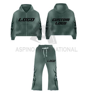 ชุดวอร์มสองชิ้นแบบปรับแต่งได้ชุดวอร์มกางเกงแบบมีฮู้ดแห้งเร็วชุดวิ่งแบบสองชิ้นลายพระอาทิตย์ซีดจาง - Product Image 5