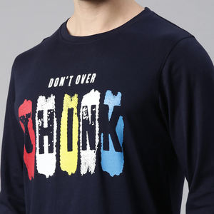 T-shirts décontractés à manches longues pour hommes en coton 100% personnalisés en gros, coupe ample, automne-hiver, vente en gros - Product Image 5