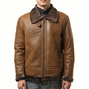 Chaqueta de Motociclista de Piel de Oveja Auténtica con Cremallera para Hombre, con Bolsillos Acolchados Negros en el Interior y Exterior, Chaqueta de Cuero para Hombre - Product Image 6