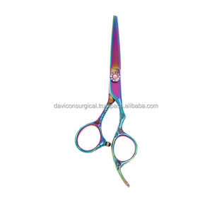 Ciseaux barbier professionnel arc-en-ciel, acier inoxydable, tranchants, pour barbier - Product Image 3