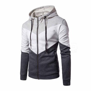 เสื้อฮู้ดผู้ชายแบบมีซิปสีจางและโลโก้ตามสั่งแนวสตรีทแวร์ - Product Image 1