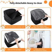 Siège d'auto pour chien Siège d'appoint amovible et lavable pour chien de moins de 30lbs, siège de voiture pour animal de compagnie Lit de voyage avec poches de rangement et ceinture de sécurité pour chien