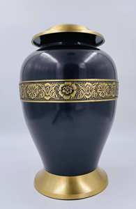 Brass Adult Mother of Pearl Cremation Urns for Human Ashes with Free <b>Velvet</b> <b>Bag</b> - Product Image 3