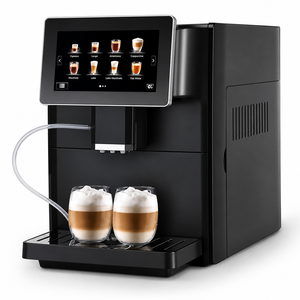 Machine à café électrique super automatique programmable avec écran TFT HD de 7 pouces et mousseur à lait pour Americano, Cappuccino, Latte, Espresso - Product Image 1