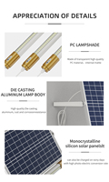 Lampe solaire LED T12 300W, indice de protection IP65, 12 heures de lumière blanche pure pour applications en jardin, aménagement paysager, entrepôt, couloir et intérieur